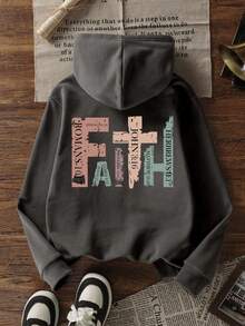 1 Stück Stück Tween Mädchen Thermisch gefütterter dicker warmer Sweatshirt, Kleidung für junge Schüler, Herbst/Winter Langarm Top - Dunkelgrau - Übersicht 2