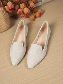 Giày lười nữ mùa xuân/thu 2026 mới, giày lười nữ thoải mái, đa năng, đế mềm, giày nữ đi làm, giày sinh viên. - Màu be - Xem 6