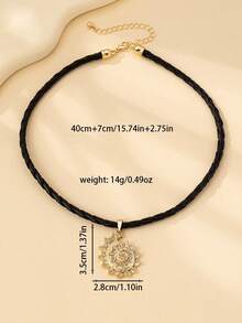 1pc Fashionable Geometric Seashell Metal Pendant Necklace For Women, Suitable For Daily Wear And Gift