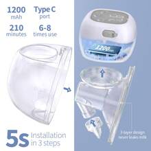 2 Pack Quiet Electric Breast Pumps - Portable, Hands-Free, Lightweight Electric Breast Pump With LED Display, 3 Modes And 12 Positions, 5 Second Quick Setup, Comes With 21/24mm Flange, Perfect For Gifting. - 灰色 - 查看 6