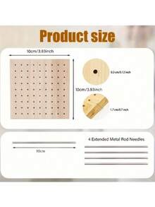 3.94in/7.87in/11.81in Wooden Knitted Pads Grandma Square Crochet Pads Shawl Scarf Socks Sweaters And Daily Handmade Items Crochet Accessories Gifts Handmade Crochet Flower Art Grid Board - Wooden Craft Display With Colored Yarn Guide, Indoor/Outdoor Home Decoration, No Electricity Required | Crochet Supplies And Workstations Knitted And Crochet Projects Handmade Wooden Woven Boards With Barrier Plates, Suitable For Crochet And Grani - Wood Color - View 16