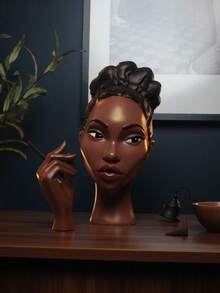 1个脸形香炉，房间装饰，适用于卧室、客厅，树脂材质，可放松身心，家居装饰，完美的节日礼物 - 彩色 - 查看 9