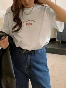Women's T-Shirt Men's T-Shirt Printed Side By 1990 Style Woman Summer Oversized T-Shirt - 白色 - 查看 2