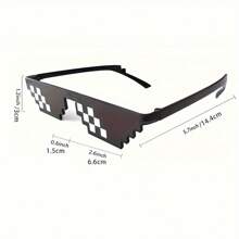 Set de 2 gafas con diseño de píxeles, gafas de mosaico de píxeles de 8 bits multicolor para gamers, accesorios de foto para adultos y jóvenes