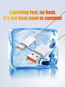 68W 6A USB A 转 Type C 充电线，3 条装/2 条装/1 条装，3.3 英尺/6.6 英尺 USB-C 充电数据线，兼容三星 Galaxy S25/S24/S23/S22/S21/S20 等智能手机，USB-C 充电数据线，手机 Type C 充电线 - 白色 - 查看 4