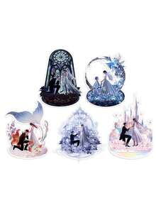 Three-Layer 2D Flat Popular Game Character Acrylic Desktop Decoration Ornaments, Romantic Wedding Scene Ornaments, Game Acrylic Ornament Models, Collectible Game Peripherals, Desktop Decoration