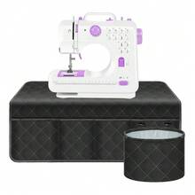 1 tấm lót máy may kèm túi đựng và ống trụ, chất liệu polyester có thể giặt, họa tiết hoạt hình, chống bụi, thích hợp để đựng đồ dùng và phụ kiện may vá, tuyệt vời cho những người đam mê may vá và đan móc. - Tấm lót máy may - Xem 3