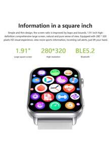 BLACKVIEW Smart Watch R30 Max Global Version 1.91 Inch  Screen 450mAh Battery 280*320 Resolution 1ATM Waterproof Bluetooth Calling Support Over 100+ Sports Mode Al Voice Assistant Support Multiple Languages Multi-Health Functions Compatible With IOS/Android - Black - View 4