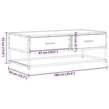 Couchtisch Sonoma-Eiche 100x50x35 cm Holzwerkstoff und Metall - Braun - Übersicht 10