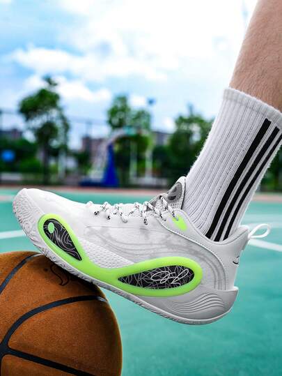 Low-Top Basketball Shoes With Non-Slip Rubber Sole, Breathable Colorblock Design, All-Season Training, Running, Fitness And Casual, Unisex Sports Shoes With Lace-Up For Outdoor