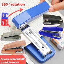 [1 pieza engrapadora + 1 caja de grapas] [3 piezas engrapadora + 3 cajas de grapas] Engrapadora de color aleatorio 12#, suministros de oficina multifuncionales, engrapadora manual resistente para estudiantes, para la temporada de vuelta a clases. [1 caja/1000 piezas de grapas] Compatible con el tamaño 24/6, 26/6