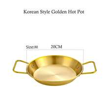 韩式金色火锅和面条锅 - 不锈钢，多用途汤和海鲜烹饪锅，适合家庭和露营，兼容电磁炉，露营炊具 | 韩式锅具设计 | 耐用炊具，家庭晚餐用品，派对用品