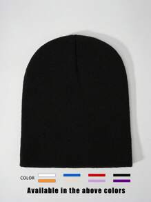 1pc Unisex Solid Color Knitted Hat, Y2K Style Outdoor Warm Beanie, Casual All-Match Winter Ski Cap Suitable For Daily Commute