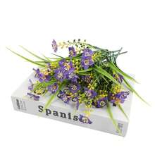 2 件彩色人造花，抗紫外线塑料假植物灌木，适合家庭室内/室外花园、窗台、门廊、盆栽装饰，四季皆宜 - 彩色 - 查看 14