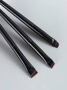 3pcs/Set Makeup Brushes Including Angled Eyeliner Brush, Eyebrow Brush, Ultra-Thin Eyeshadow Brush - Black - View 2