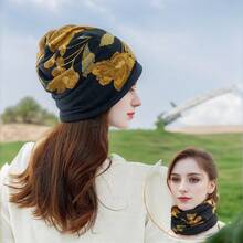4 Pack Vintage Flower Printed Slouchy Beanie Boho Turbans Breathable Skull Cap Warm Beanies Chemo Cap For Women - B - Xem 3