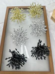 1 对复古夸张水晶手工串珠烟花设计耳环，适合女士，适合派对、宴会和日常佩戴 - 手工煙火 - 查看 2