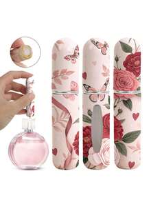1/4pcs Butterfly Flower Pattern Perfume Spray Bottle, Reusable Bottom Filled Perfume Bottle, Mini Cosmetics Bottle, Perfume, Pure Dew Packaging Tool, Multiple Colors To Choose From, Birthday Gift For Family And Friends, Holiday Gift, Portable Travel 5ml - Multicolor - View 15