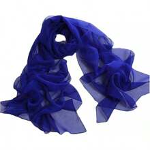 ™   Fashionable Soft Chiffon Scarfhalloween - Solid / Royal Blue - View 1