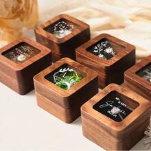 Custom Wooden Wedding Ceremony Ring Box With Clear Acrylic Cover, Personalized Engraved Engagement Proposal Holder, Two-Slot Ring Holder,Multi-Functional,Durable,Ornamental,Reusable,Exquisite,Stylish,High-Quality,Colorful,Modern,Custom,Personalized,Unique,Ideal Gifts For Him,Ideal Gifts For Her,Boyfriend,Dad,Girlfriend,Mom,Family,Friends,Tea Room,Home,Garden,Office,For Anniversaries,For Valentine's Day,For Mother's Day,For Birthdays,For Father's Day,For Graduation,For Weddings,For Housewarming,Customized Wedding Crafts