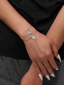 2 件波西米亚风格双层锌合金耶稣标签和十字架吊坠手链，适合节日、礼物、日常佩戴