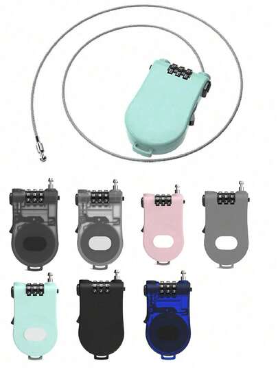 Wire Rope 3 Digit Combination Lock – Heavy-Duty Telescopic Stainless Steel Wire Rope Padlock For Luggage, Suitcase, Backpack, Scooter, Helmet & Bike Security; Anti-Theft Travel & Gym Locker Lock, Rust-Resistant Portable Password Cable Lock; Easy-Reset Code; Ideal For Travelers, Students, Commuters & Outdoor Enthusiasts In Airports, Hotels, Camping, Offices & Schools