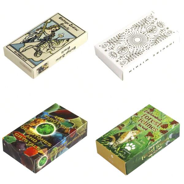 1pc Tarot, Gem & Crystal Tarot, Secret Civet Tarot, Vintage Tarot, Range Query Incentive Card, Suitable For Tabletop Games/Outdoor Entertainment/Fortune Telling/Party Games/Gifts/Family Gatherings/Camping/Travel/Party Party Board Games/Party Atmosphere Props/Friends Party Game Props/Friends Gifts