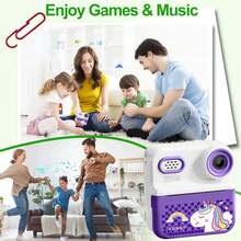 Kids Instant Print Digital Camera Toy – Built-In Zink Photo Paper Printer, Fun Music Player & Sound Effects | 2.4" LCD Screen, 1080P HD Video & 16X Zoom | Creative Travel Photography Toy For Boys & Girls Ages 3-12 | Perfect Birthday, Christmas, Holiday Gift (Pink/Blue/Purple) - XX-multicolor - View 5