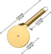 Gold Plating Stainless Steel Pizza Cutter Wheel, Sharp Pizza Slicer With Gold Plating - 金色 - 查看 2