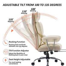 Silla Oficina Reclinable Con Reposapierna - Beis - Ver 7