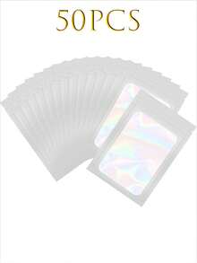 100 个透明窗口珠宝袋，渐变色珠宝密封袋，可重复使用，防尘防氧化，适用于戒指、耳环、项链、吊坠等珠宝、珠宝配饰整理、家居必需品、节日礼物。 - 彩色 - 查看 36