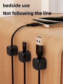 6/3/1pc Magnetic Cable Organizer - Black And White Cable Clips, Small And Durable, Suitable For Desktop Wall Mount, Mobile Phone Data Cable, Charging Cable, Desk, Home, Car And Office - Perfect For Technology Lovers And Students, Comes With Storage Holder And Cable Clip, No Drilling Required, Mark-Free Adhesive, Universal For Many Countries