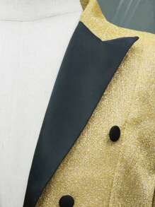 男士亮片撞色燕尾服套装，适合参加舞会、庆典和正式活动