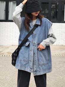 Women Denim Jackets & Coats - Blue - View 5