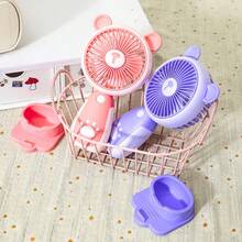 Mini Ventilador Portátil Recargable USB 500mAh - 3 Velocidades, Silencioso, Ligero para Viajes, Oficina y Exteriores,Púrpura - Morado - Ver 4
