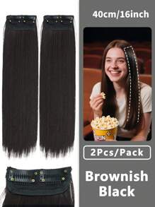 1 件女士隐形无缝假发，厚实蓬松的假发片，基本款接发片，用于增强侧面和头顶的头发