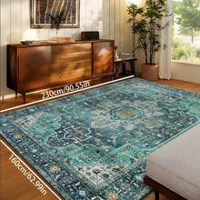 1pc Luxury Classic Vintage Bohemian Carpet, TPR Washable Bottom, Elegant Rectangular Soft Area Rug For Outdoor, Entryway, Living Room, Bedroom, Laundry Room, Bathroom, Game Room, Fluffy Machine Washable All Season Carpet, Home Decor - Multicolor - View 13