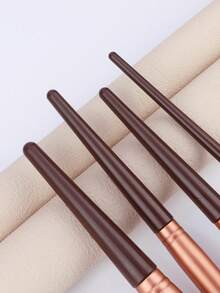 RANCAI 9pcs Makeup Brush Set, Includes Powder Brush And Foundation Brush, Portable Makeup Tools, With Mesh Storage Bag - Beige - View 9