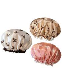 New Waterproof Shower Cap - Double Layer High Quality Shower Cap, Suitable For Protecting Head During Shower, Also Can Be Used In Kitchen To Prevent Cooking Oil Fume - Multifunctional Cap - Multicolor - View 14