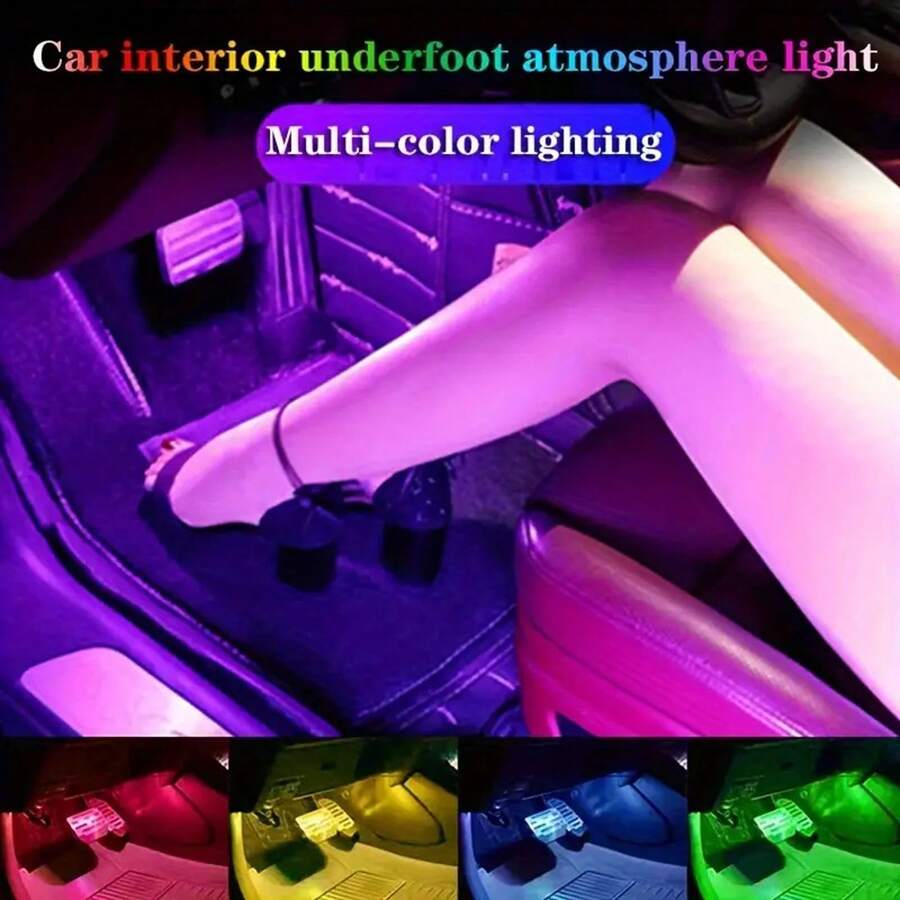 CyberDyer 2 szt. bezprzewodowe oświetlenie wewnętrzne LED do samochodu, 2 kolory oświetlenia wewnętrznego z 6 jasnymi koralikami LED, przenośna, ładowalna przez USB, dotykowa lampka nocna LED do wnętrza samochodu, dekoracja, akcesoria samochodowe, regały, szafki nocne, szafy