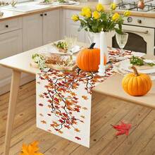 1/25 szt. Jesienny motyw, klony, bieżnik z nadrukiem liści, odpowiedni na imprezy festiwalowe, bankiety urodzinowe, dekoracja kuchni i jadalni, meble i tekstylia domowe. To wielofunkcyjny wystrój domu odpowiedni na wszystkie pory roku, idealny na imprezy i dekoracje festiwalowe, a także doskonały prezent dla rodziców i przyjaciół. - ZQ-159 - Zobacz 2
