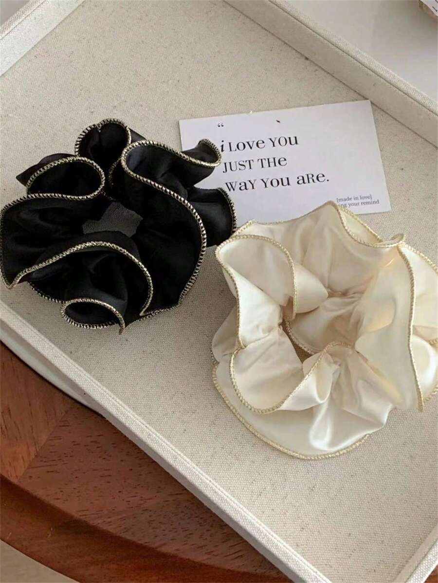 1 件女士缎面发圈，高品质马尾辫固定器发带配件，马尾辫固定器，发圈，发橡皮筋，发绳，发饰 - 彩色 - 查看 1