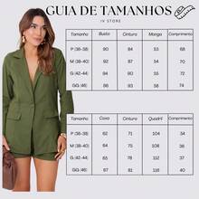 Women's Elegant Blazer And Short Set - 軍綠色 - 查看 11