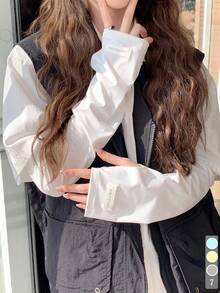 1 双女士冰丝防紫外线臂套，透气宽松防晒臂套，适用于驾驶、骑摩托车、户外夏季活动、旅行、节日 - 彩色 - 查看 6