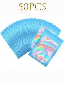 100 个透明窗口珠宝袋，渐变色珠宝密封袋，可重复使用，防尘防氧化，适用于戒指、耳环、项链、吊坠等珠宝、珠宝配饰整理、家居必需品、节日礼物。 - 彩色 - 查看 15