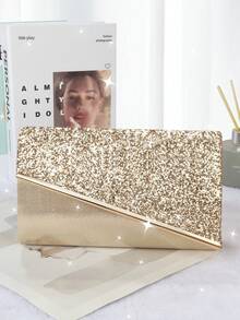 Túi xách nữ thanh lịch, túi cầm tay dự tiệc lấp lánh với trang trí kim loại, thích hợp cho tiệc chiêu đãi, liên hoan, dạ hội, đám cưới, quà sinh nhật, quà Valentine, buổi tối, túi cầm tay cho đám cưới, túi dự tiệc, hoàn hảo cho tiệc cưới, dạ hội, tiệc tối/liên hoan, phối cùng váy dạ hội và váy đính sequin. - Vàng - Xem 3