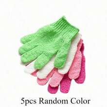 Guantes de cepillo de baño exfoliantes de nailon, guantes exfoliantes de doble cara para belleza, Spa, masaje, depurador de ducha de piel QZJC - 10 piezas de colores aleatorios - Ver 8