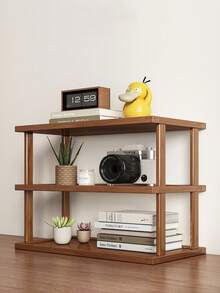 1pc Desktop Multi-Layer Storage Rack, Simple Bookshelf For College Students, Tabletop Placement Shelf, Wooden Rack, Storage Rack, Small Layer Rack On The Table