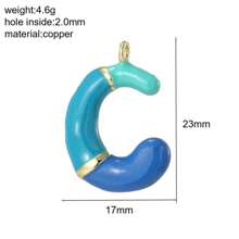 1 pieza Colgante con inicial de cobre, colgante de letra de globo DIY para hacer joyas, accesorio de colgante de letra elegante, adecuado para combinar a diario, gran regalo para el Día de Acción de Gracias, Navidad