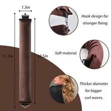 无热卷发棒头带软卷发器带围巾无热卷发器睡眠蓬松卷发棒发型设计工具，返校、旅行度假必备，女士发饰 - 棕色 - 查看 2